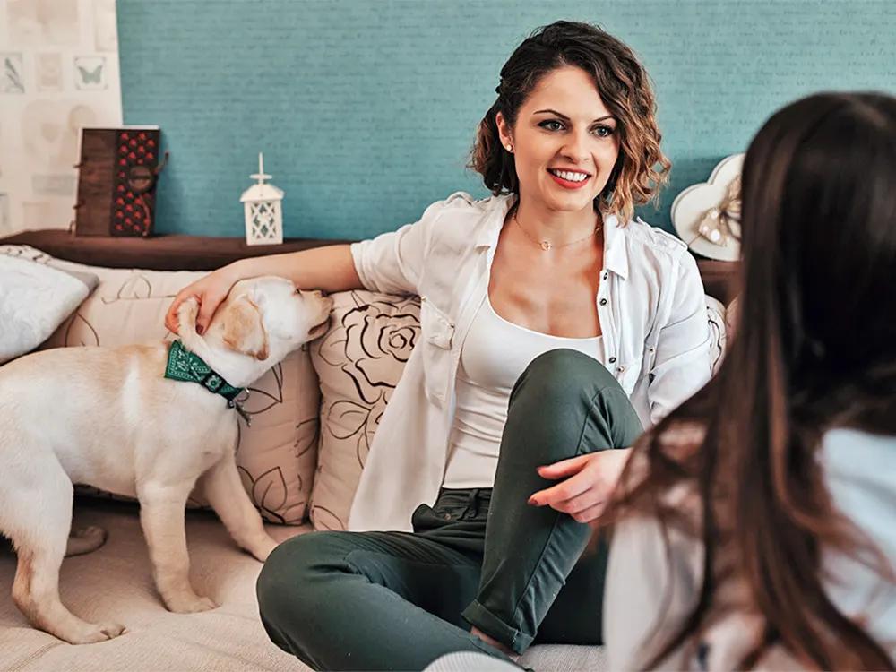 person being interviewed about pet